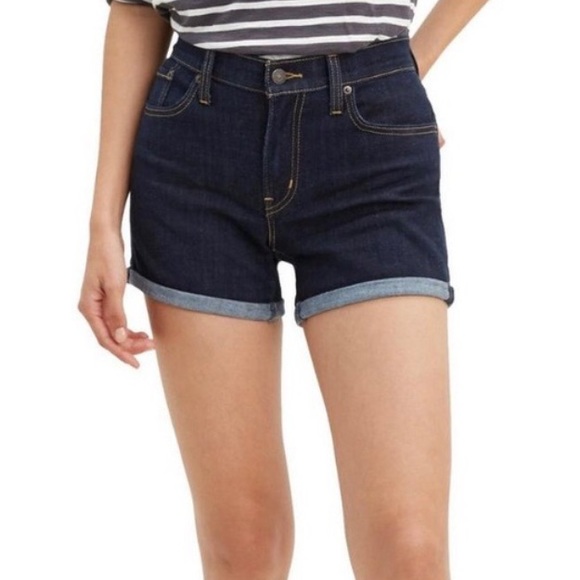 Levi’s | dark wash cuffed jean shorts - Picture 2 of 8